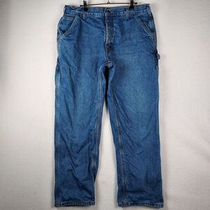 Carhartt Flannel Lined Carpenter Jeans 36x30 Mens Dungaree Fit Denim